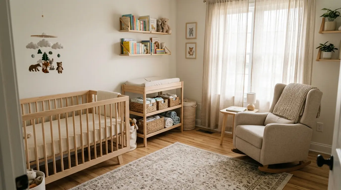 Nursery cleaned and disinfected before a baby comes home