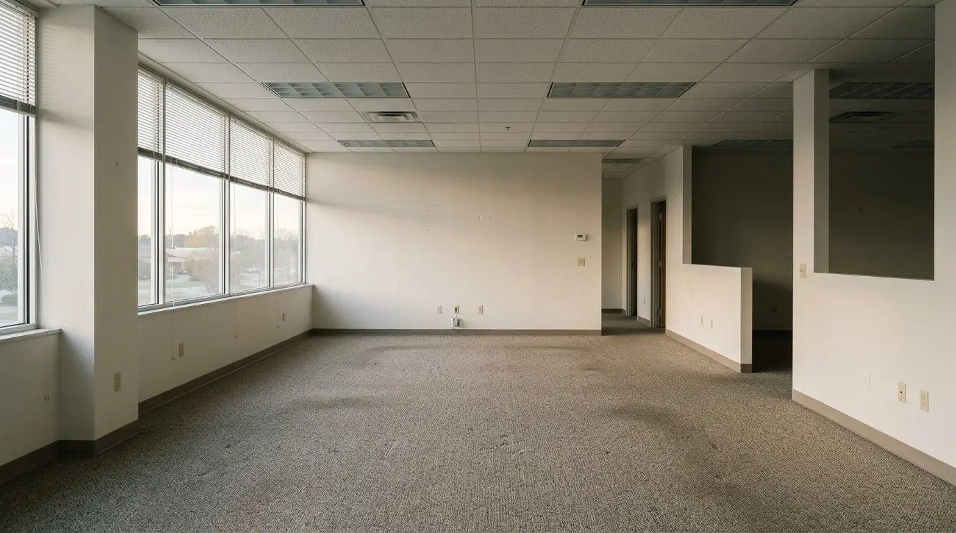 Empty office suite after a lease-end clean