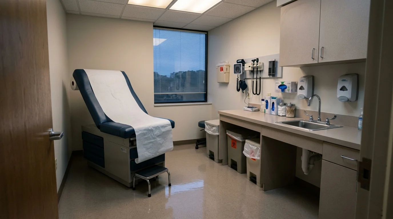 Exam room after an evening cleaning