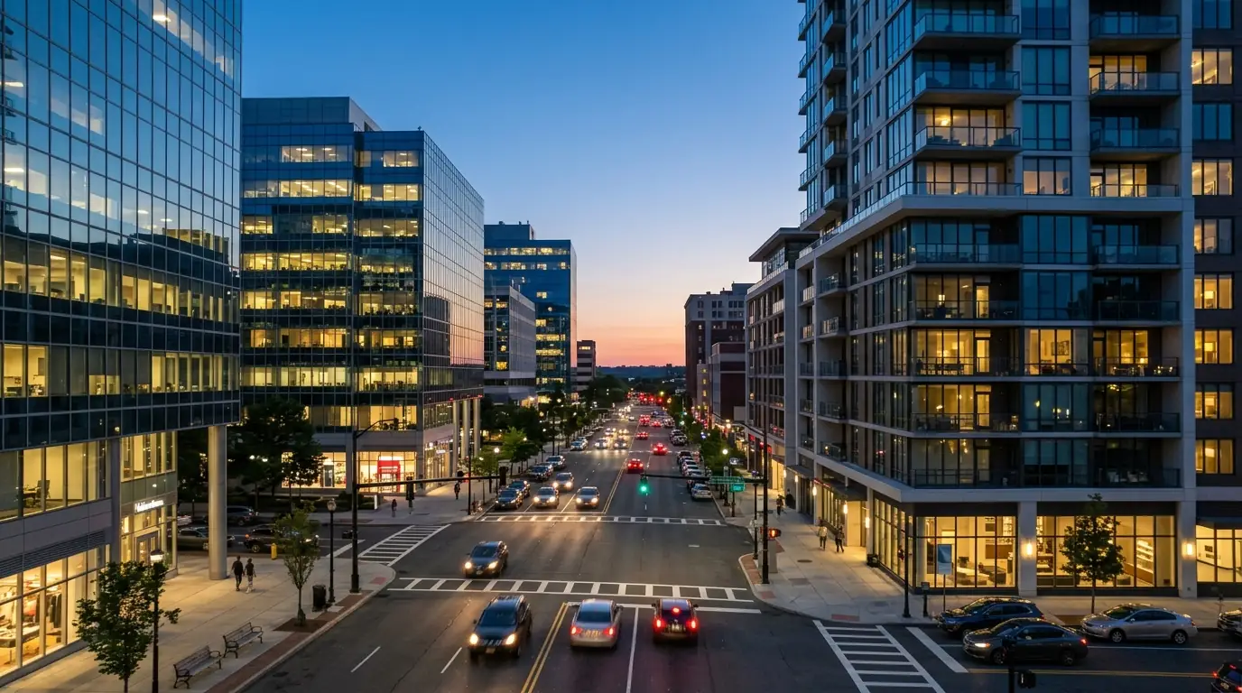 Downtown Stamford office and apartment buildings