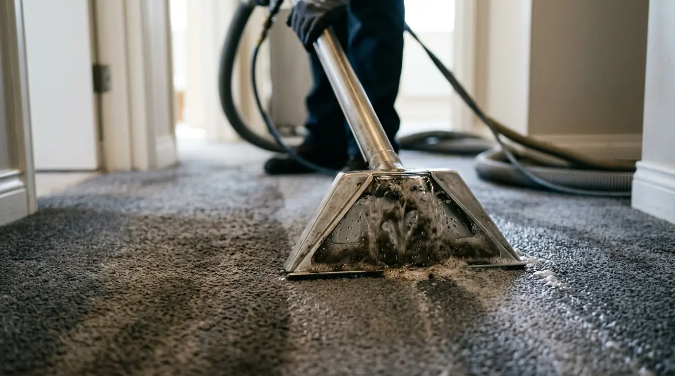 Extracting soil from a carpet traffic lane