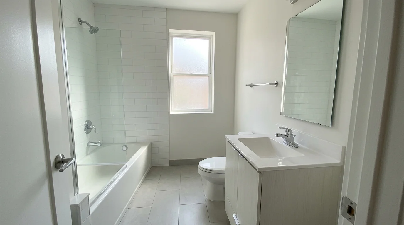 Bathroom cleaned for a move-out inspection